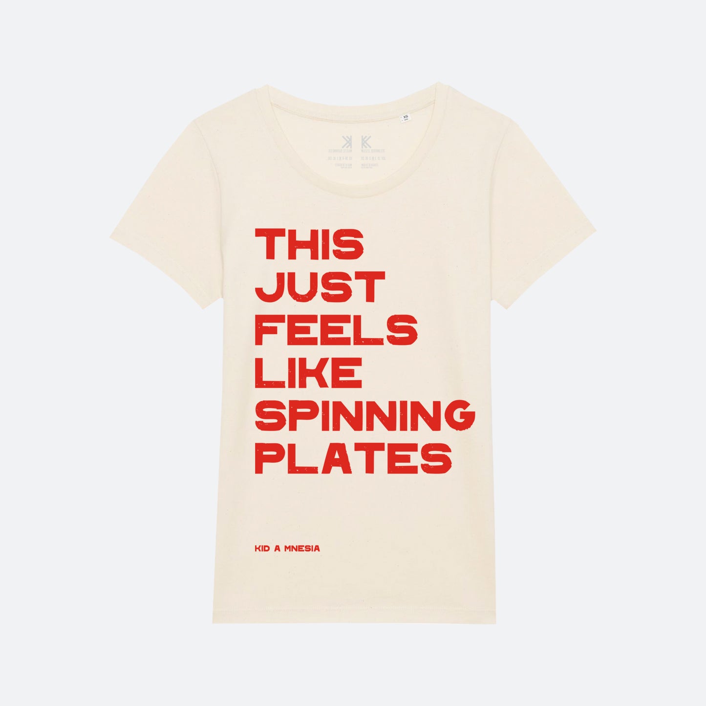SPINNING PLATES NATURAL FEMALE FIT T-SHIRT
