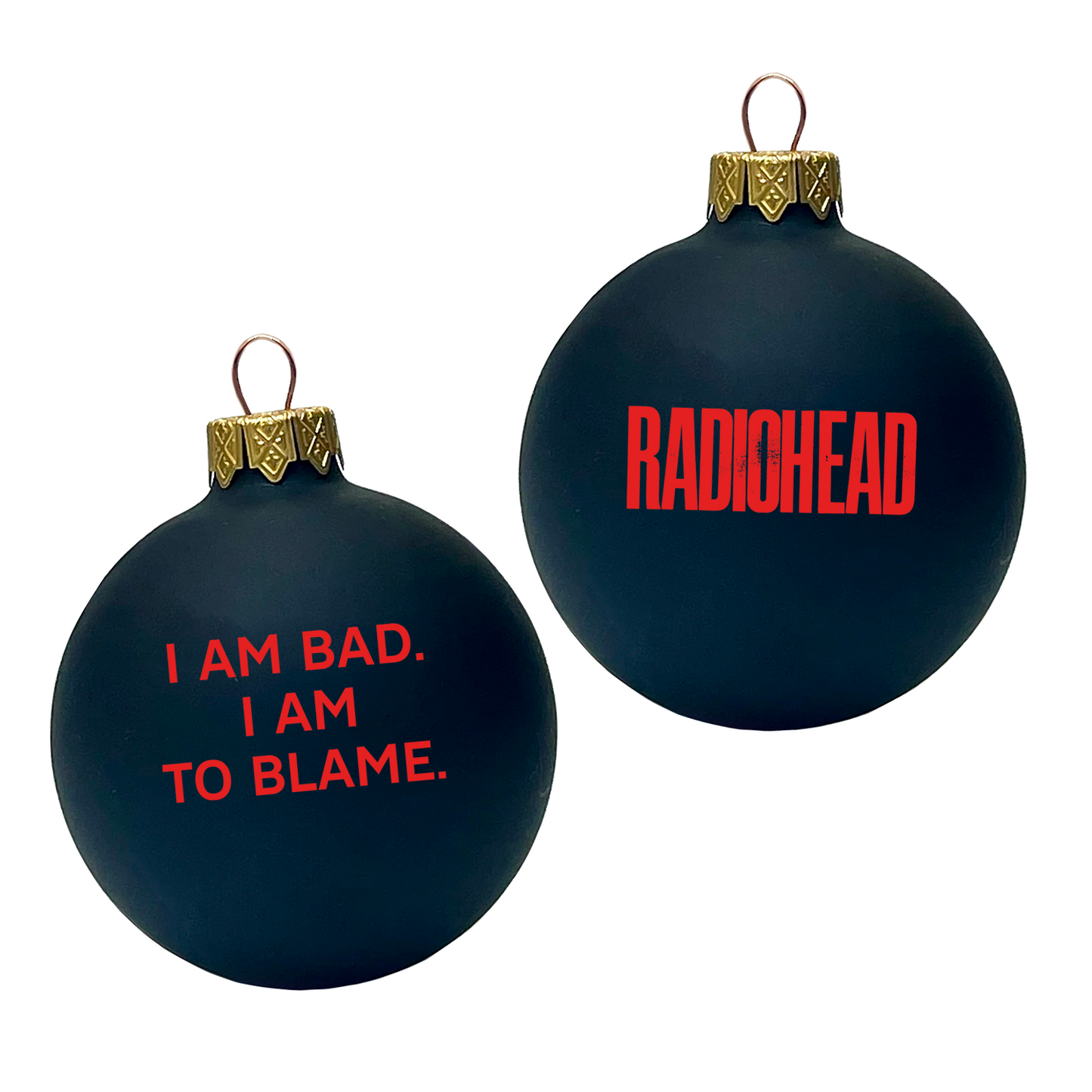 I Am To Blame Black Glass Bauble