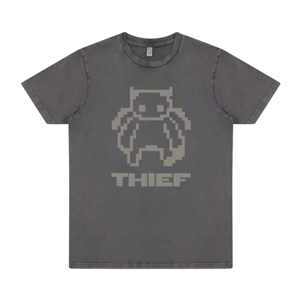Pixel Bear Thief Stone Washed Grey T-Shirt - Other Merchandise