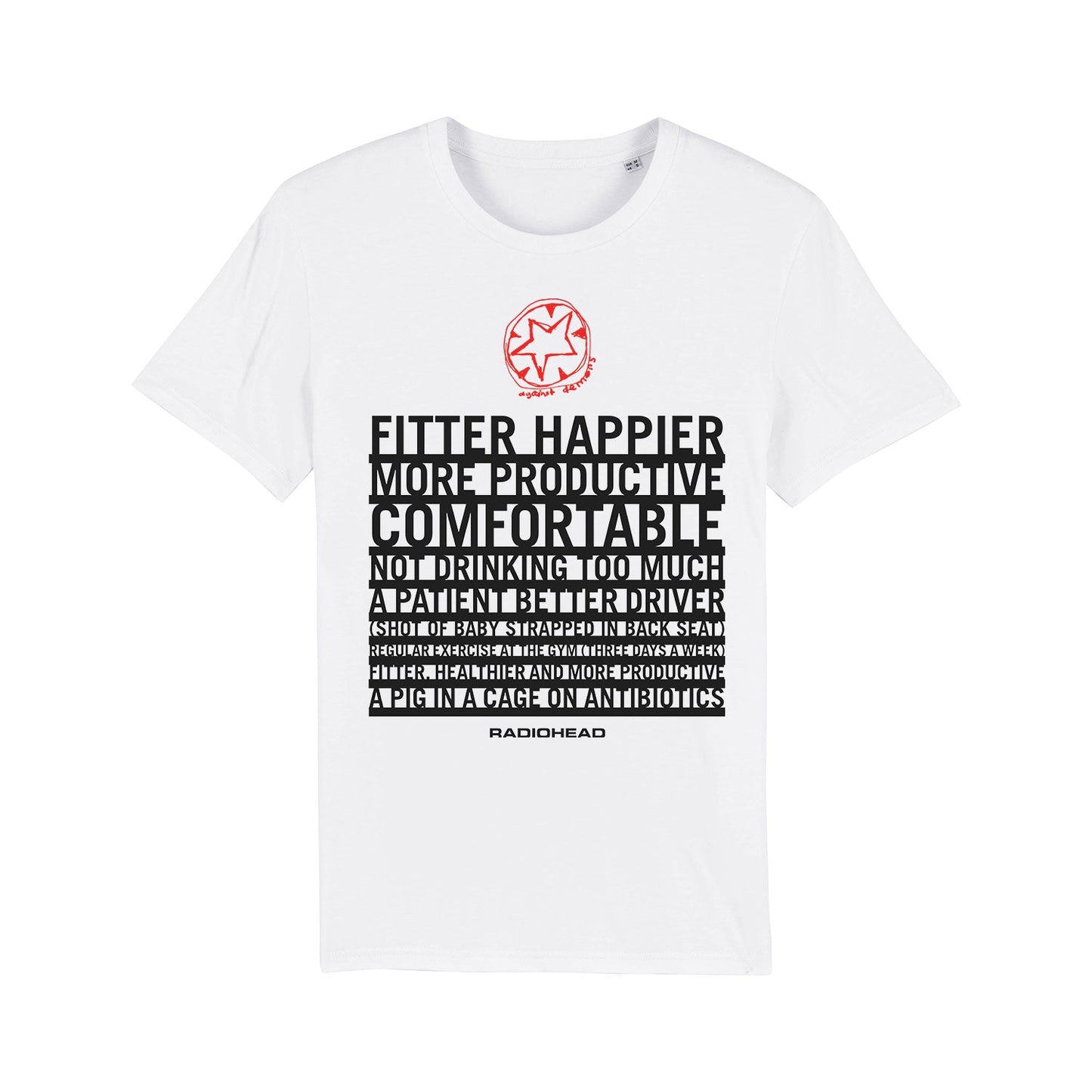 FITTER HAPPIER T-SHIRT - W.A.S.T.E. Official Radiohead – W.A.S.T.E. UK