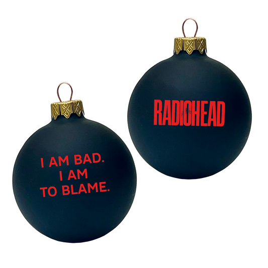 I Am To Blame Black Glass Bauble