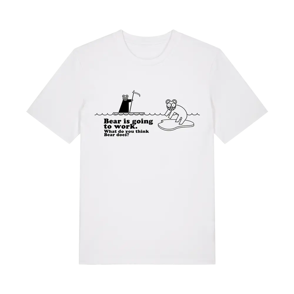 Bear is Going to Work T-shirt - S / White