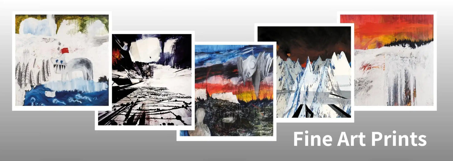 A collection of abstract fine art prints.