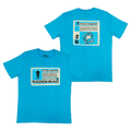 Fitter Happier Cyan Blue Patch T-shirt