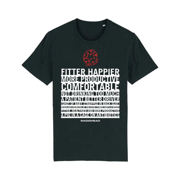 Radiohead Fitter Happier Tシャツ fitter-happier-t-shirt-black-x