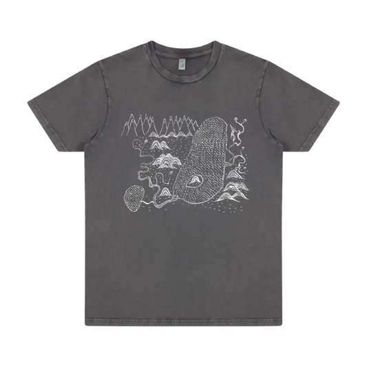 Map Drawing Stone Washed Grey T shirt Other Merchandise