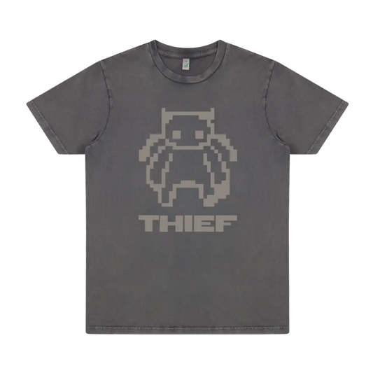 Pixel Bear Thief Stone Washed Grey T-Shirt - Other Merchandise