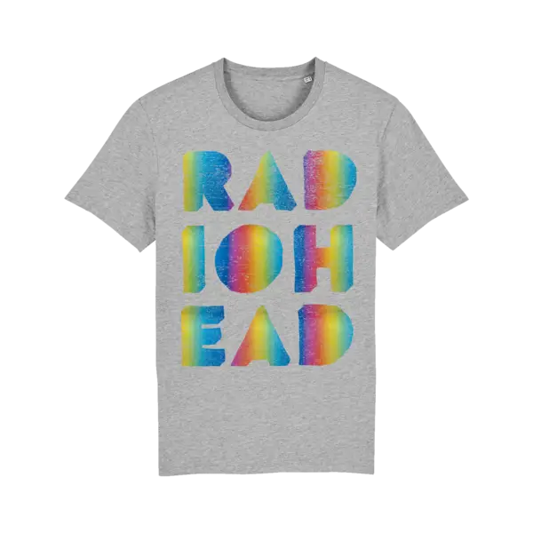 RAINBOW CUT OUT T-SHIRT - Heather Grey / Medium - Misc