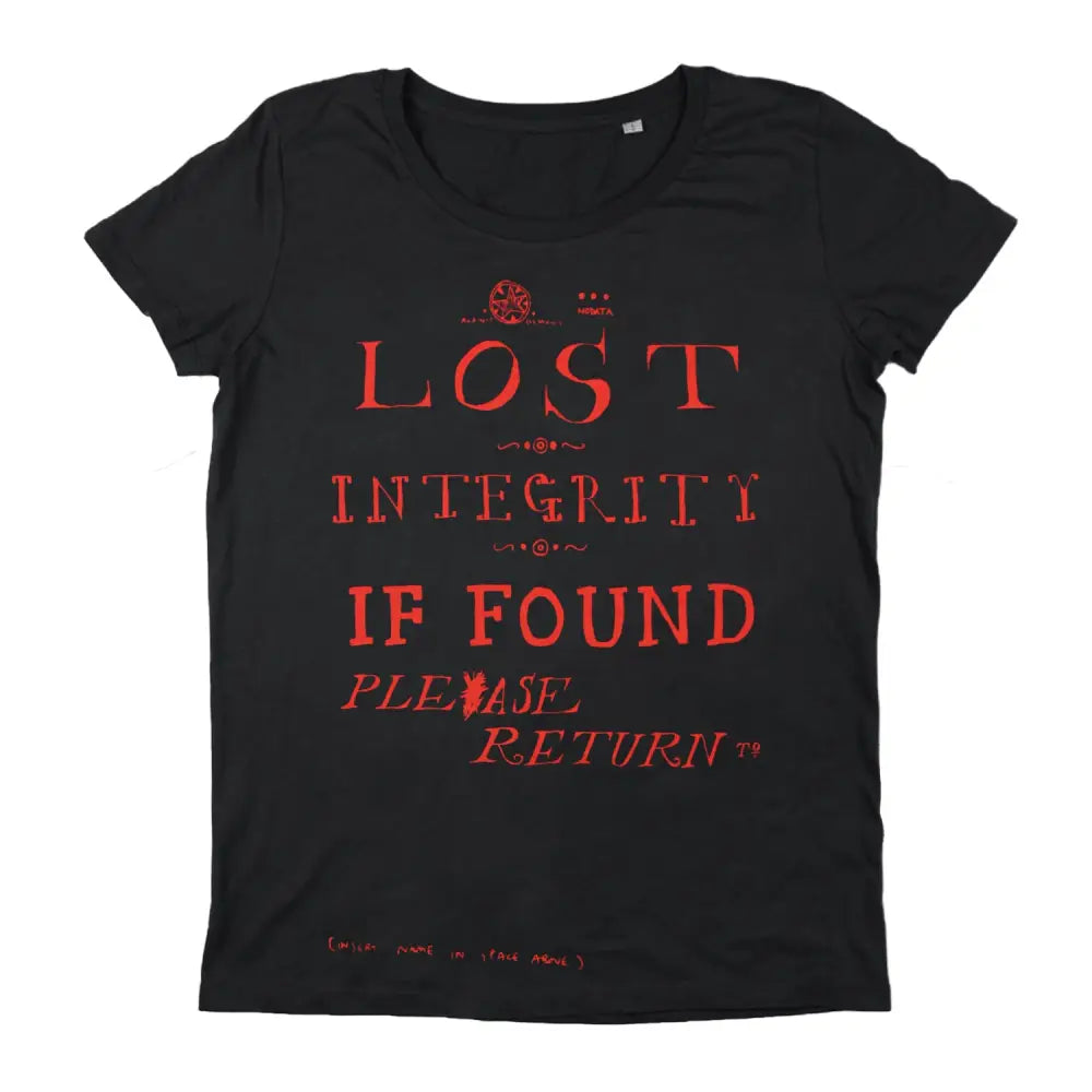 RED ’LOST INTEGRITY’ WOMENS BLACK T-SHIRT - Misc