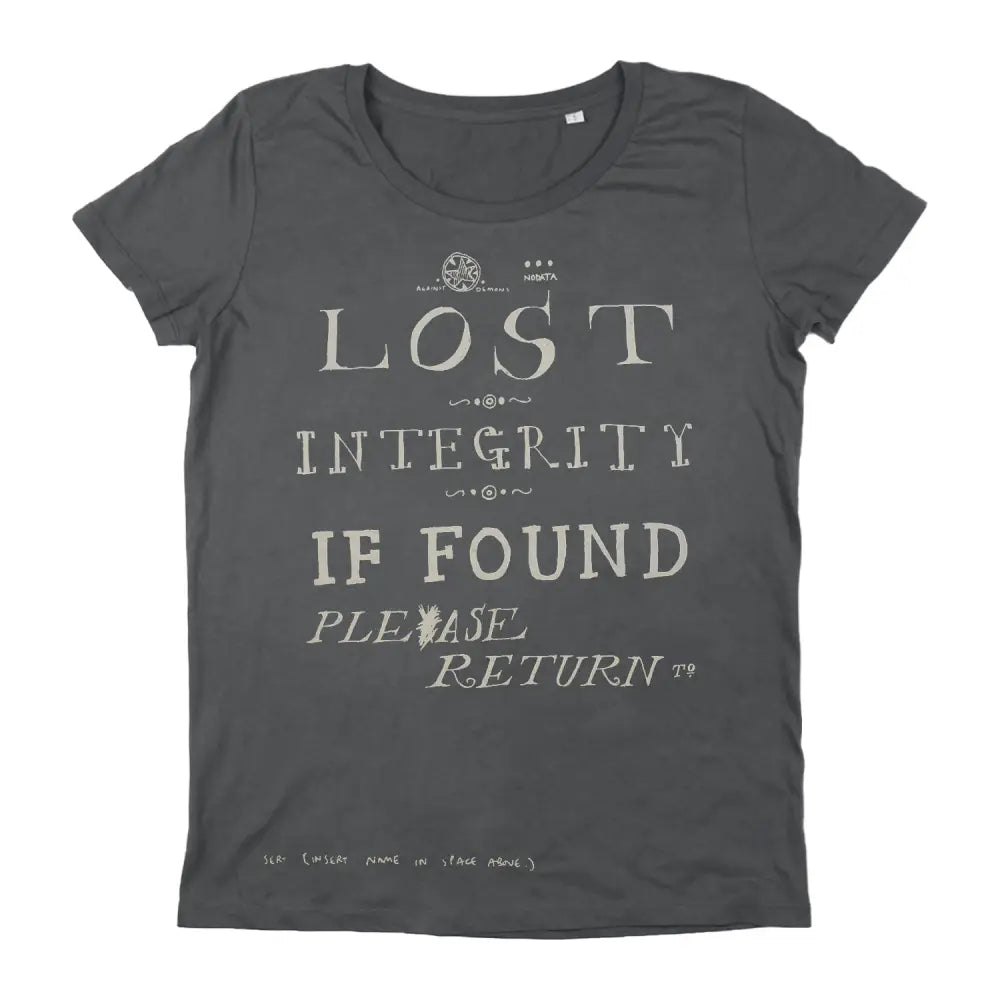 VINTAGE ’LOST INTEGRITY’ WOMENS GREY T-SHIRT - Misc