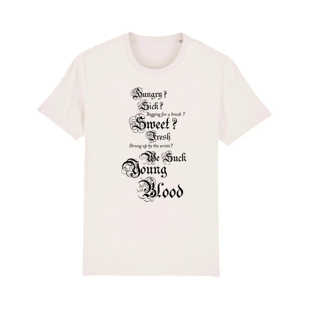 WE SUCK YOUNG BLOOD T-SHIRT - Vintage White / X-Small - Misc