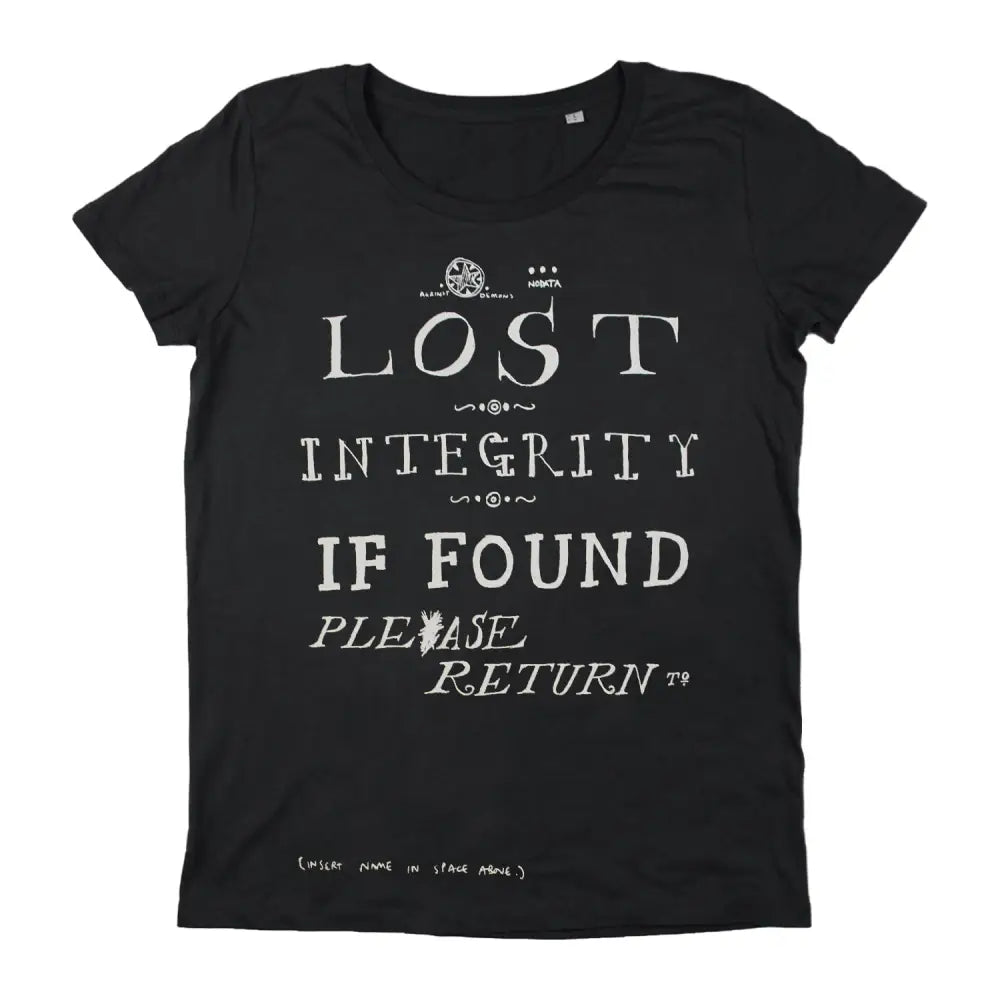 WHITE ’LOST INTEGRITY’ WOMENS BLACK T-SHIRT - Misc